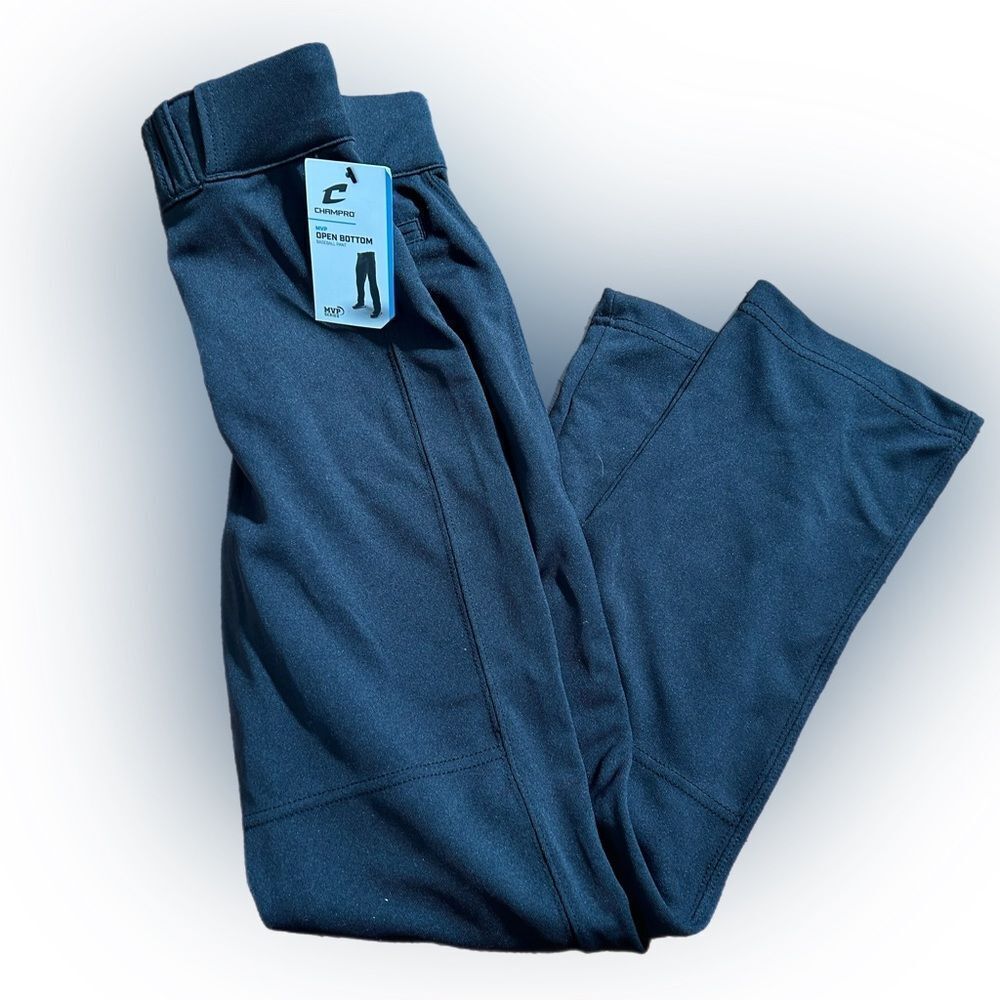 Boys Champro MVP Open Bottom Black Baseball Pants NWT